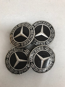 Set of 4 Mercedes-Benz Black Wheel Center Caps 75MM A1714000025 df614877