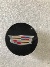 Load image into Gallery viewer, Set of 2 Cadillac Wheel Center Caps Glossy Black 9597375 b7aa7769