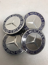 Load image into Gallery viewer, Set of 4 Mercedes-Benz 75MM Classic Dark Blue Wheel Center Hub Caps 96935366