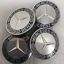 Load image into Gallery viewer, Set of 4 Mercedes 75MM Classic Dark Blue Wheel Center Hub Caps 69a8960d