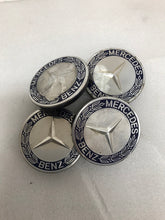 Load image into Gallery viewer, 4PC Mercedes 75MM Classic Dark Blue Wheel Center Hub Caps AMG Wreath b43ee814