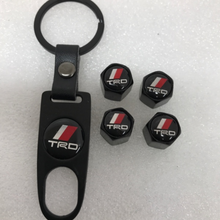 Load image into Gallery viewer, Set of 4 TRD Racing Development Tire Valve Stem Caps With Key 7a2e573b