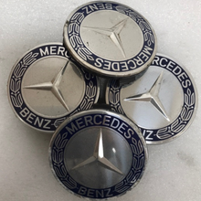 Load image into Gallery viewer, Set of 4 Mercedes 75MM Classic Dark Blue Wheel Center Hub Caps AMG aeb5c85c