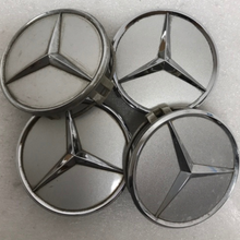 Load image into Gallery viewer, Set of 4 Mercedes-Benz Silver Wheel Center Hub Caps 75mm 7c9f0abf