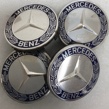 Load image into Gallery viewer, Set of 4 Mercedes 75MM Classic Dark Blue Wheel Center Hub Caps 72523496