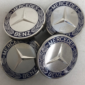 Set of 4 Mercedes 75MM Classic Dark Blue Wheel Center Hub Caps 72523496