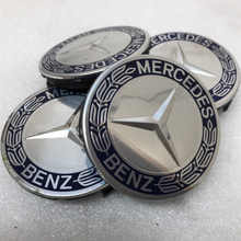 Load image into Gallery viewer, Set of 4 Mercedes 75MM Classic Dark Blue Wheel Center Hub Caps d928c63a