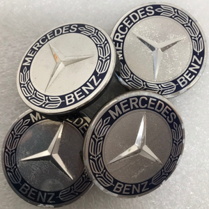 Set of 4 Mercedes 75MM Classic Dark Blue Wheel Center Hub Caps AMG 6b6a9251