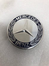 Load image into Gallery viewer, 4PC Mercedes-Benz 75MM Classic Dark Blue Wheel Center Hub Caps AMG Wreath