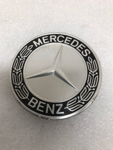4PC Mercedes-Benz 75MM Classic Dark Blue Wheel Center Hub Caps AMG Wreath