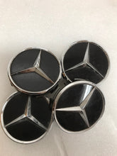 Load image into Gallery viewer, 4x Mercedes-Benz Matte Black Wheel Center Hub Caps 75mm 31f18487