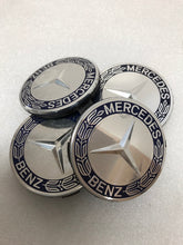 Load image into Gallery viewer, Set of 4 Mercedes 75MM Classic Dark Blue Wheel Center Hub Caps 7aa63f37