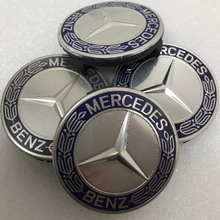 Load image into Gallery viewer, Set of 4 Mercedes 75MM Classic Dark Blue Wheel Center Hub Caps a8b782d8