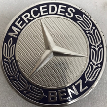 Load image into Gallery viewer, Set of 4 Mercedes 75MM Classic Dark Blue Wheel Center Caps AMG Wreath bf0f05d6