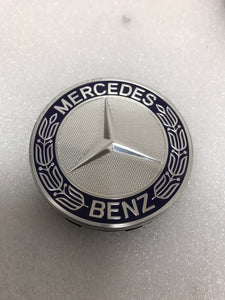 4PC Mercedes 75MM Classic Dark Blue Wheel Center Hub Caps AMG Wreath 15b008d4