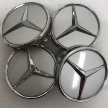 Load image into Gallery viewer, Set of 4 Mercedes Silver Wheel Center Hub Caps Emblem 75mm e73d6b2c