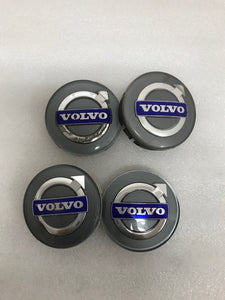 Set of 4 GENUINE OEM Volvo 30666913 Iron Mark Alloy Wheel Center Cap GRAY