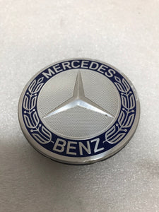 4PC Mercedes-Benz 75MM Classic Dark Blue Wheel Center Hub Caps AMG Wreath