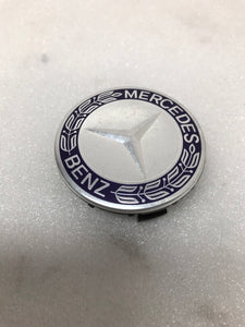 4PC Mercedes-Benz 75MM Classic Dark Blue Wheel Center Hub Caps AMG Wreath