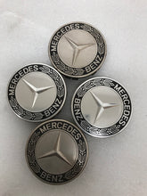 Load image into Gallery viewer, 4PC Mercedes-Benz 75MM Classic Dark Blue Wheel Center Hub Caps AMG Wreath
