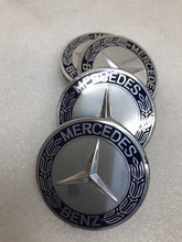 Load image into Gallery viewer, Set of 4 Mercedes 75MM Classic Dark Blue Wheel Center Hub Caps 7aa63f37