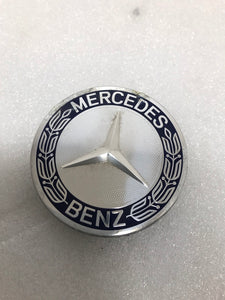 4PC Mercedes-Benz 75MM Classic Dark Blue Wheel Center Hub Caps AMG Wreath