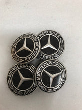 Load image into Gallery viewer, Set of 4 Mercedes-Benz Black Wheel Center Caps 75MM A 171 400 00 25