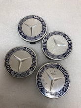 Load image into Gallery viewer, 4PC Mercedes-Benz 75MM Classic Dark Blue Wheel Center Hub Caps AMG Wreath