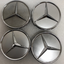 Load image into Gallery viewer, Set of 4 Mercedes-Benz Silver Wheel Center Hub Caps 75mm f90b09fb