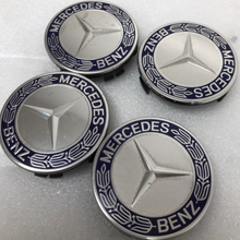 Load image into Gallery viewer, Set of 4 Mercedes 75MM Classic Dark Blue Wheel Center Hub Caps 51f62bf0