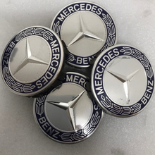 Load image into Gallery viewer, Set of 4 Mercedes 75MM Classic Dark Blue Wheel Center Hub Caps 20eec6f6