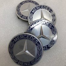 Load image into Gallery viewer, Set of 4 Mercedes 75MM Classic Dark Blue Wheel Center Hub Caps b55620b0