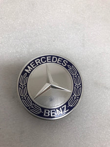 4PC Mercedes 75MM Classic Dark Blue Wheel Center Hub Caps AMG Wreath c205a572