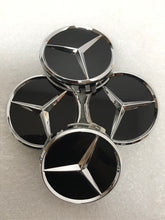 Load image into Gallery viewer, 4x Mercedes-Benz Matte Black Wheel Center Hub Caps 75mm 17b4f4dc