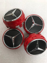 Load image into Gallery viewer, Mercedes-Benz AMG 75mm Red Surround Wheel Center Cover 4 Piece Set OEM Genuine