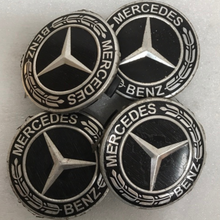 Load image into Gallery viewer, Set of 4 Mercedes-Benz Black Wheel Center Caps 75MM A1714000025 df614877