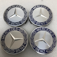 Load image into Gallery viewer, Set of 4 Mercedes 75MM Classic Dark Blue Wheel Center Hub Caps df4822e4