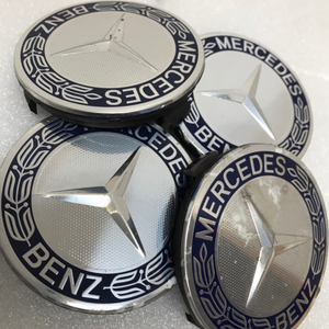 Set of 4 Mercedes 75MM Classic Dark Blue Wheel Center Hub Caps f7afcf2a