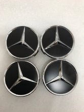 Load image into Gallery viewer, 4x for Mercedes-Benz Matte Black Wheel Center Hub Caps Emblem Hubcaps Set 75mm