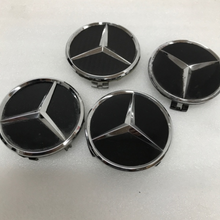 Load image into Gallery viewer, SET OF 4 BLACK Mercedes Benz Center Caps 2204000125 46578b16