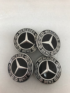 Set of 4 Mercedes-Benz Black Wheel Center Caps 75MM A 171 400 00 25