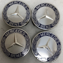 Load image into Gallery viewer, Set of 4 Mercedes 75MM Classic Dark Blue Wheel Center Hub Caps AMG aeb5c85c