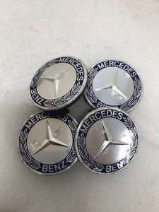 4PC Mercedes 75MM Classic Dark Blue Wheel Center Hub Caps AMG Wreath 0e69b2d7