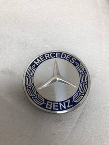 4PC Mercedes 75MM Classic Dark Blue Wheel Center Hub Caps AMG Wreath 13e63e80
