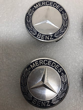 Load image into Gallery viewer, Set of 4 Mercedes 75MM Classic Dark Blue Wheel Center Caps AMG Wreath 2062f475