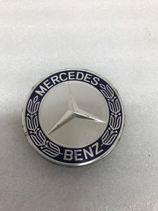 4PC Mercedes-Benz 75MM Classic Dark Blue Wheel Center Hub Caps AMG Wreath