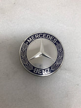 Load image into Gallery viewer, Set of 4 Mercedes Classic Dark Blue Wheel Center Hub Caps AMG Wreath d05a5b14