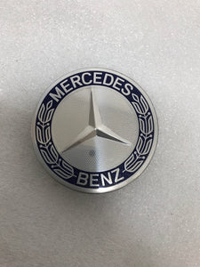 4PC Mercedes 75MM Classic Dark Blue Wheel Center Hub Caps AMG Wreath b55620b0