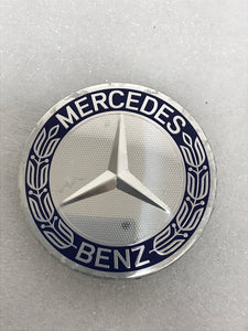 4PC Mercedes-Benz 75MM Classic Dark Blue Wheel Center Hub Caps AMG Wreath