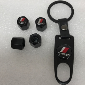 Set of 4 TRD Racing Development Tire Valve Stem Caps With Key 7a2e573b